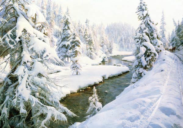 Winter landscape with St. Moritz. from Peder Moensted