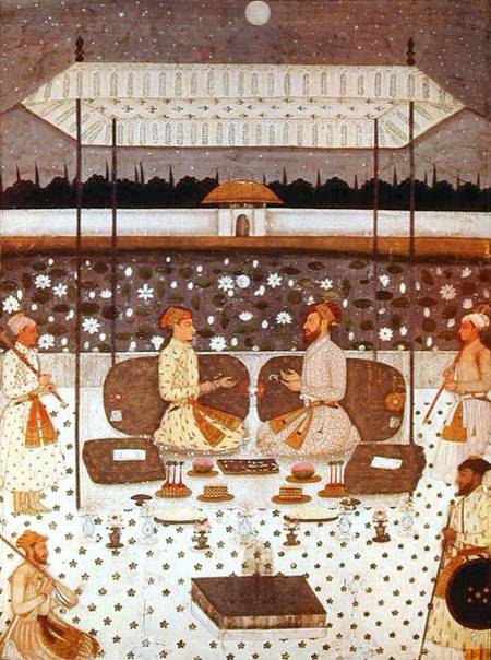 Two Moghul Princes Conversing at Night from Persian School