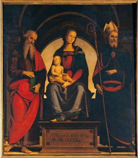 Perugino, Madonna & Child w.Saints /1494