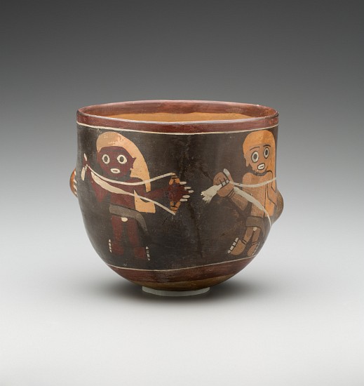 Bowl decorated with men spinning, Nazca South Coast from Peruvian School