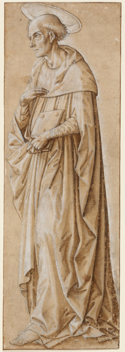 Stehender Heiliger nach links, ein Buch tragend from Pesellino