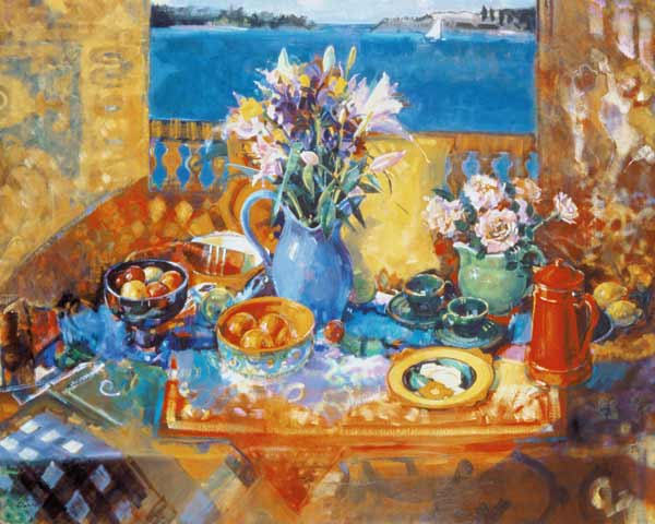 The Balcony Table (oil on canvas)  from Peter  Graham