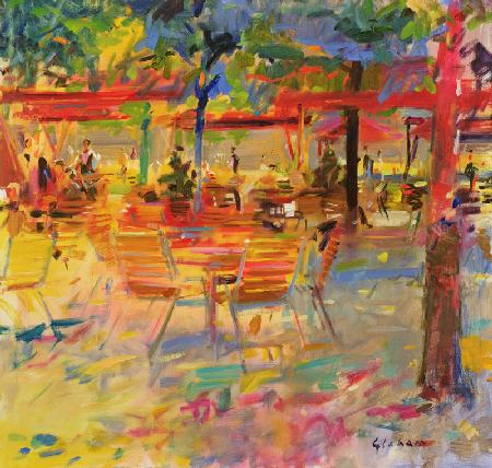Lunch on the Terrace (oil on canvas) 