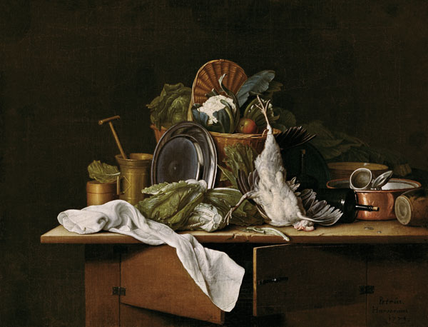 Quiet life with vegetables and dead chicken from Peter Jakob Horemans