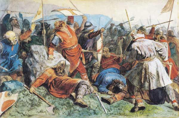 Saint Olav at the Battle of Stiklestad