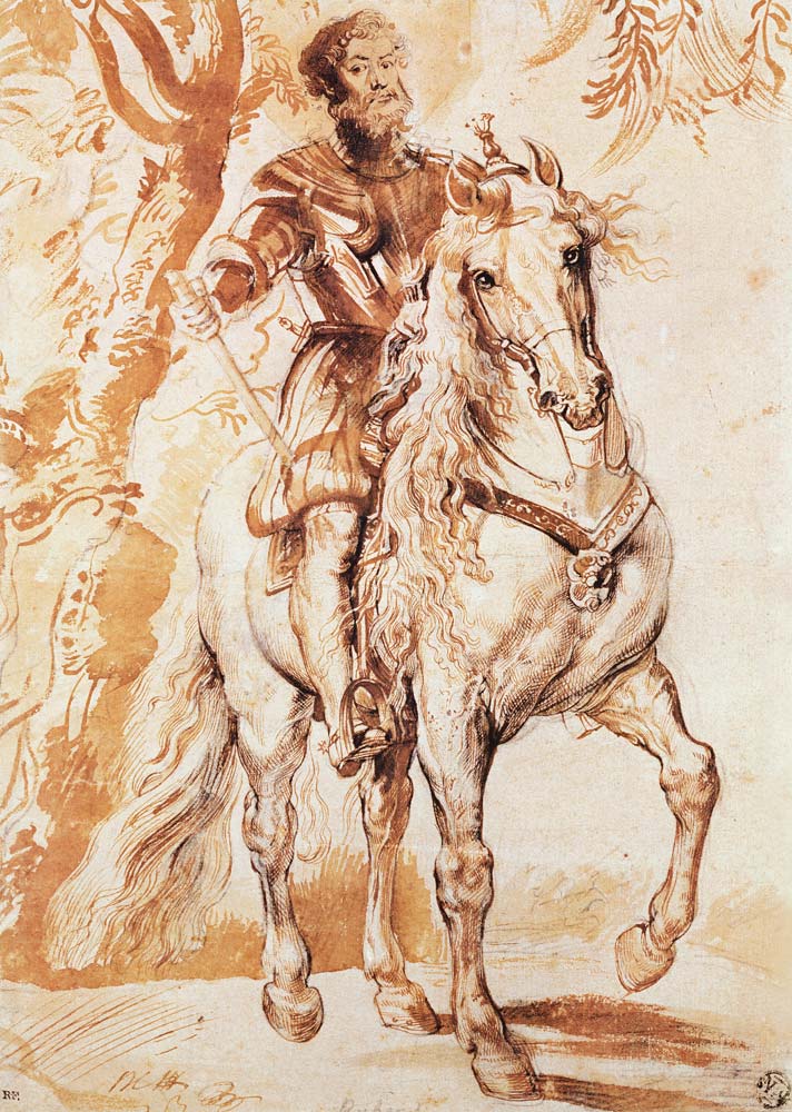 A Mounted Knight in Armour (pen and ink on paper) from Peter Paul Rubens