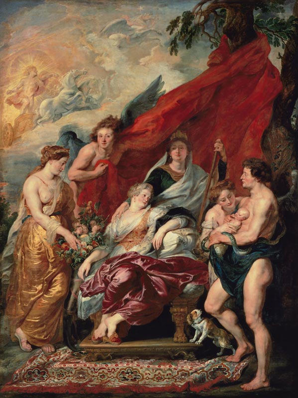 The Birth of the Dauphin at Fontainebleau (The Marie de' Medici Cycle) from Peter Paul Rubens
