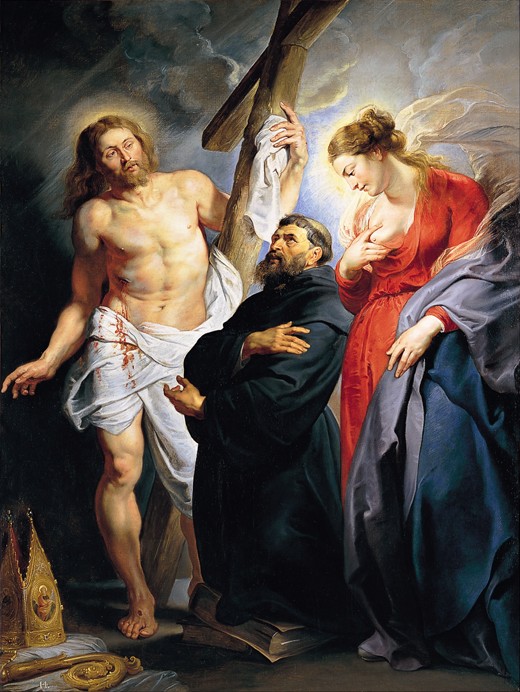 Saint Augustine Between Christ and the Virgin from Peter Paul Rubens