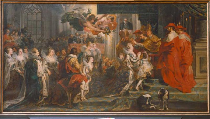 The coronation Maria De'Medici to the queen in Saint Denis on May 13th from Peter Paul Rubens