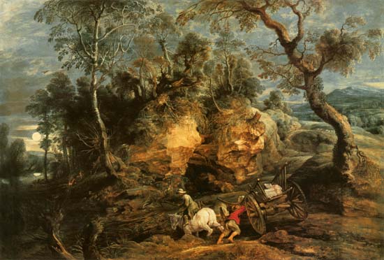 Landscape with stone carriers from Peter Paul Rubens