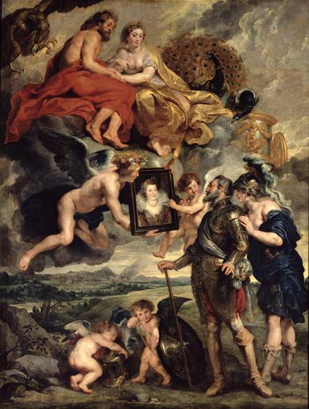 The Medici Cycle: Henri IV (1553-1610) Receiving the Portrait of Marie de Medici (1573-1642) from Peter Paul Rubens