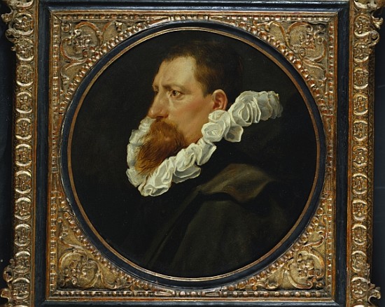 Portrait of a gentleman, small bust length, wearing a white ruff and grey cloak from Peter Paul Rubens