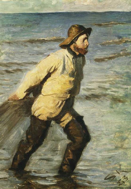 Danish fisherman when bringing in the net. from Peter Severin Kroyer