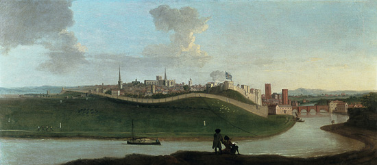 View of Chester, With Two Figures By The River In The Foreground from Peter Tillemans