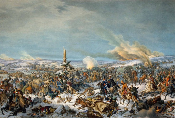Crossing the Berezina River on 17 November 1812 from Peter von Hess