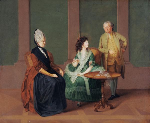Gruppenporträt: Georg Michael, Sophie und Maximiliane La Roche