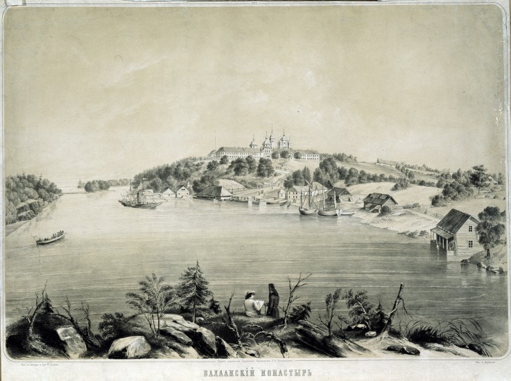 The Valaam Monastery on Valaam island in Lake Ladoga from P.F. Borel