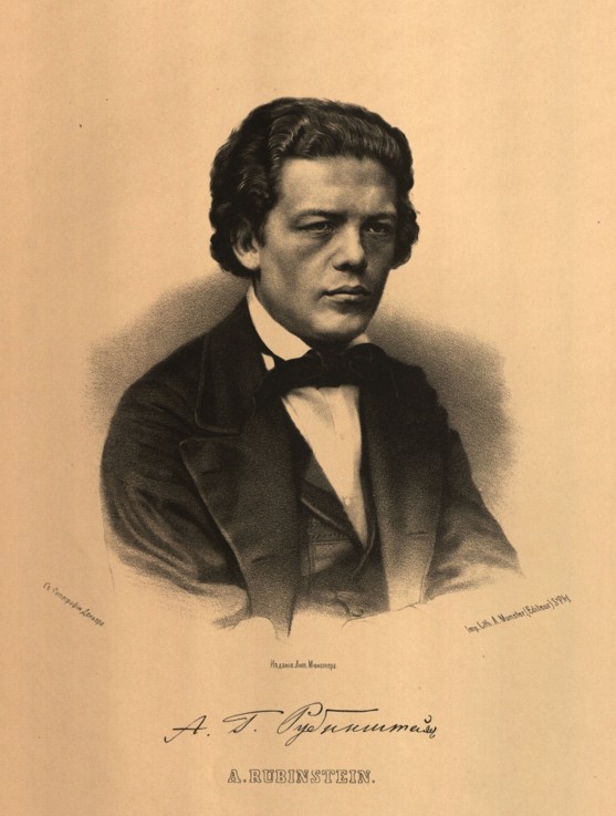 Portrait of the composer Anton Rubinstein (1829-1894) from P.F. Borel
