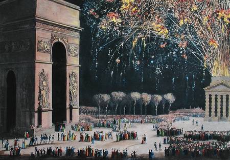 View of the Arc de Triomphe with Fireworks from Philibert-Louis Debucourt