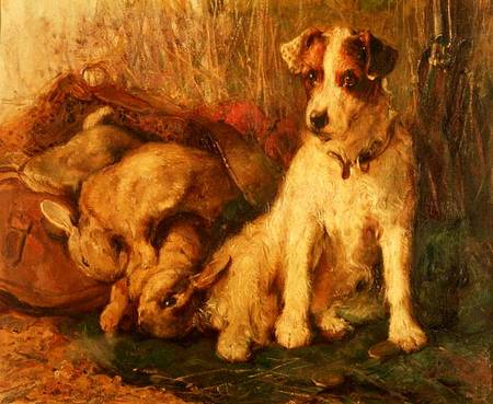 Left in Charge - A Fox Terrier with Game from Philip Eustace Stretton