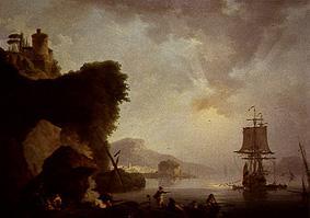 Seascape with sundown from Philip James (also Jacques Philippe) de Loutherbourg