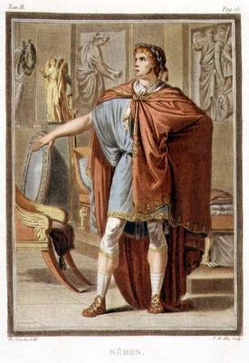 Nero, costume for 'Britannicus' by Jean Racine, from Volume II of 'Research on the Costumes and Thea from Philippe Chery
