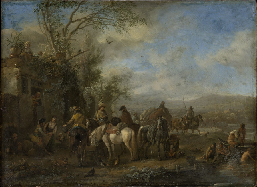 Armed Riders in Front of an Inn from Philips Wouwerman