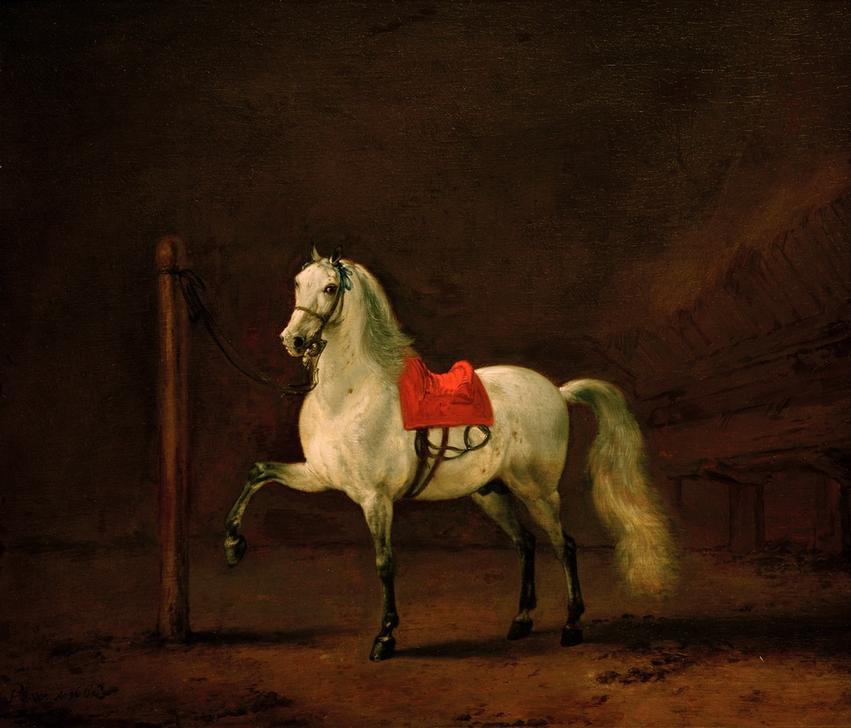 White Horse in the Stable from Philips Wouwermans or Wouwerman