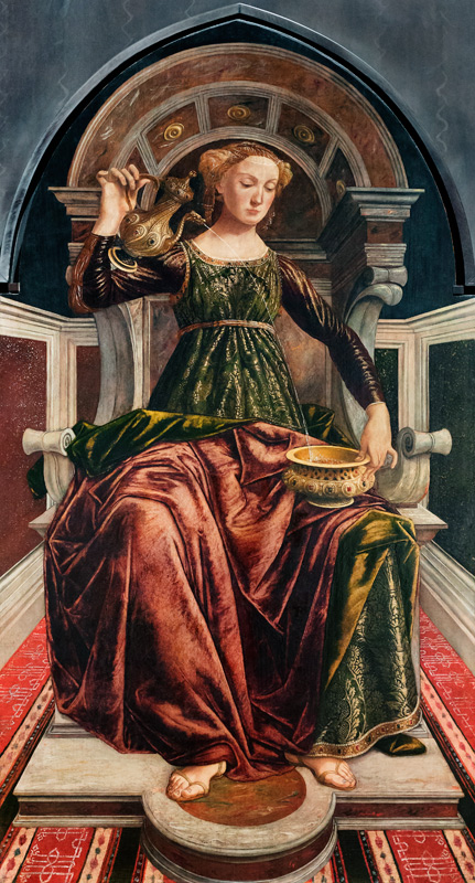 Temperance, from a series of panels depicting the Virtues designed for the Council Chamber of the Me from Piero del Pollaiuolo