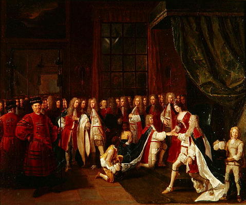 Queen Anne and the Knights of Garter, c.1720s (oil on canvas) from Pierre Angelis or Angillis