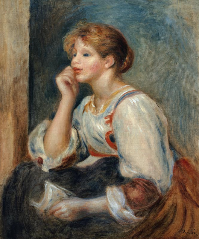Young girl with letter from Pierre-Auguste Renoir