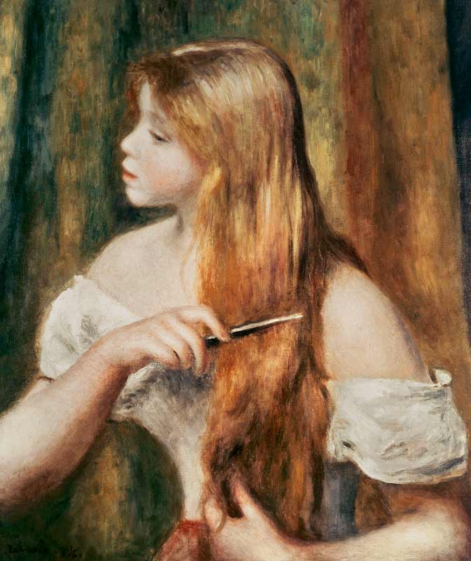 Girl when combing from Pierre-Auguste Renoir