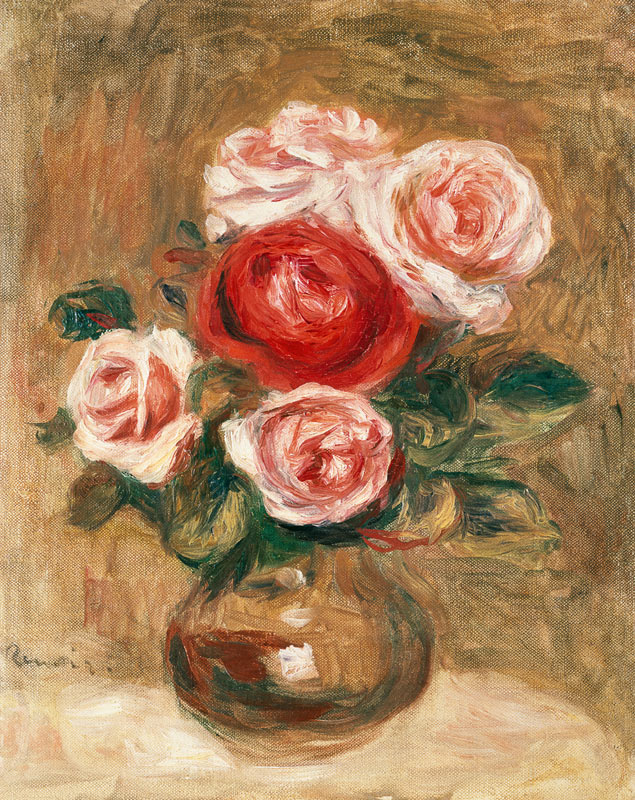 Roses in a pot from Pierre-Auguste Renoir