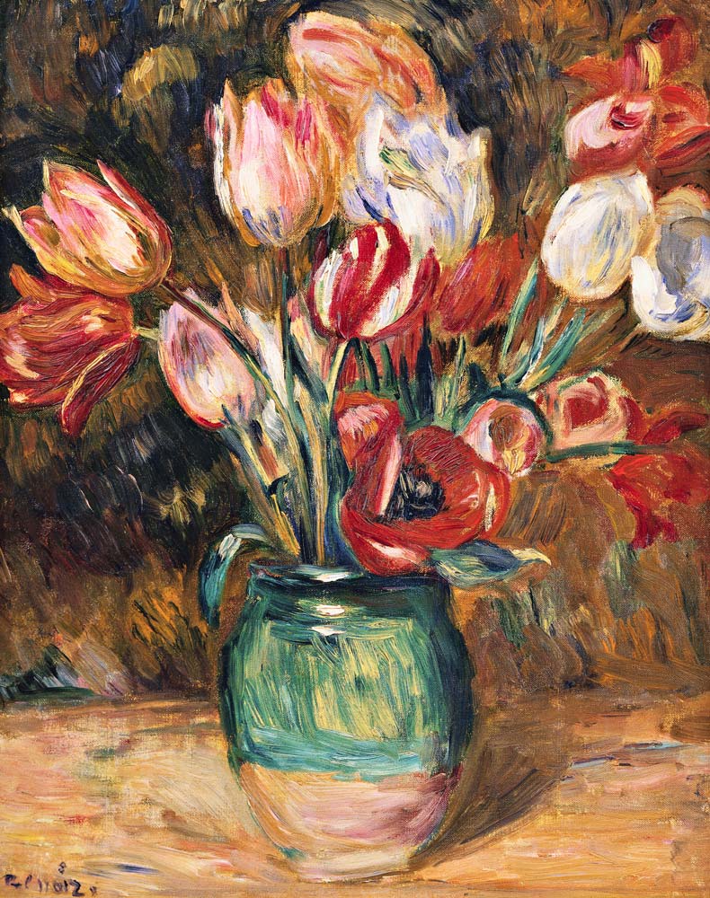 Tulips in a Vase from Pierre-Auguste Renoir