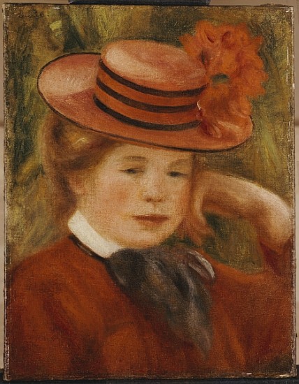 A Young Girl with a Red Hat from Pierre-Auguste Renoir