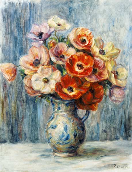 Bouquet of flowers into ceramic jug from Pierre-Auguste Renoir