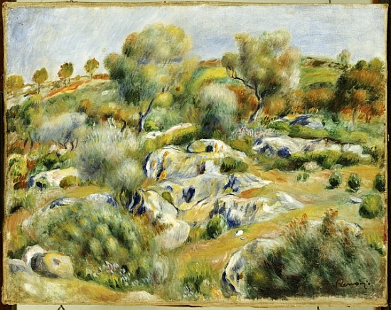 Brittany Landscape with Trees and Rocks from Pierre-Auguste Renoir