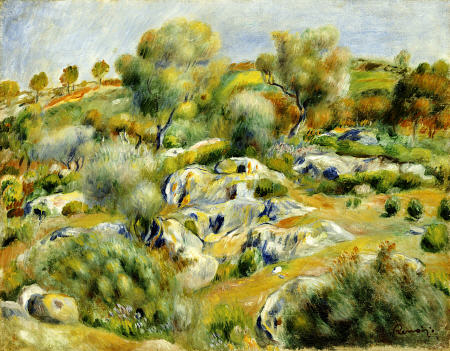 Brittany Landscape With Trees And Rocks from Pierre-Auguste Renoir