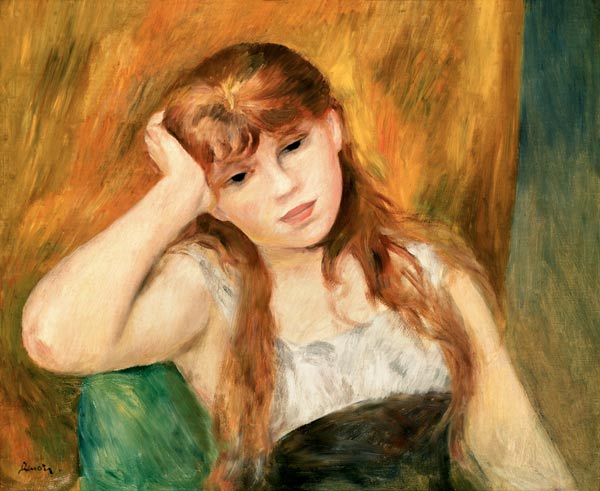 Young thoughtful girl from Pierre-Auguste Renoir