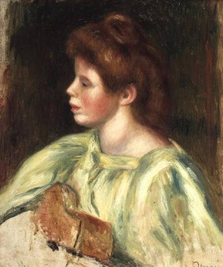 Portrait of a Woman Playing the Guitar from Pierre-Auguste Renoir