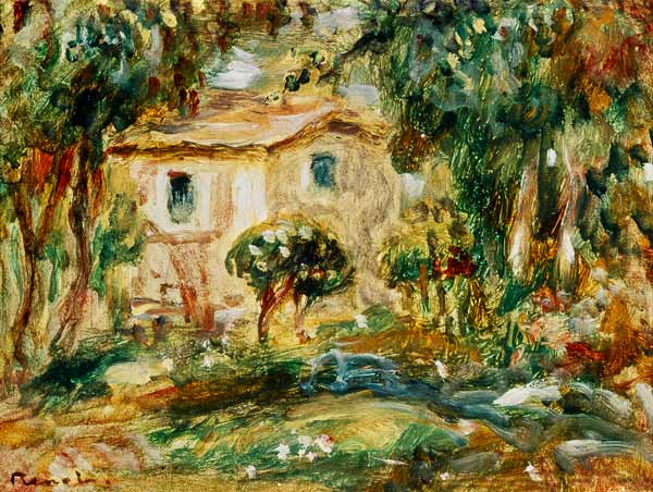Garden landscape with house. from Pierre-Auguste Renoir