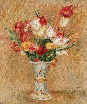 Bunch of Tulips in a White Vase