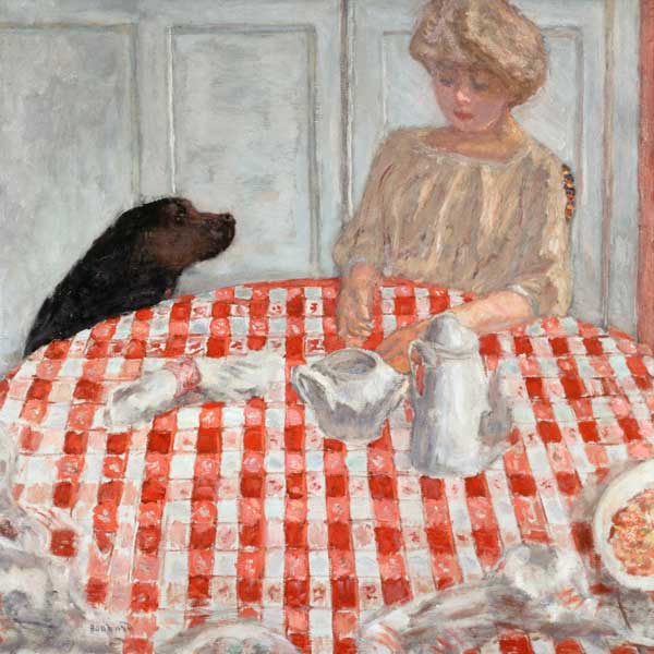 The red-chequered Tablecloth or The Dog’s Dinner from Pierre Bonnard