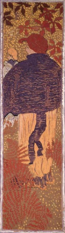 Woman in a Cape, one of four panels of Women in the Garden