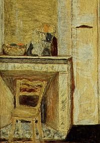 Chair in front of a fireplace from Pierre Bonnard