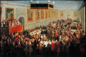 Feast given after the Coronation of Louis XV (1710-74) at the Palais Archiepiscopal in Rheims, 25th