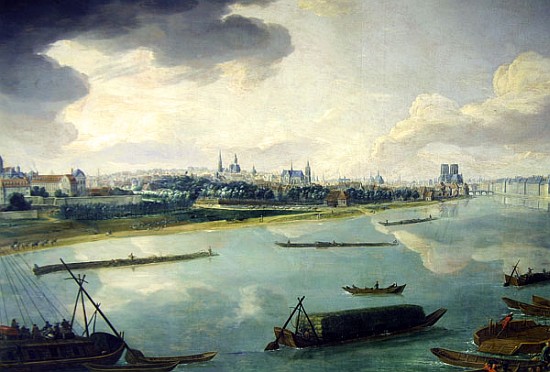 View of Paris from the Quai de la Rapee (detail of 168381) from Pierre-Denis Martin
