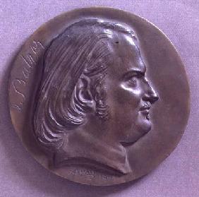 Portrait medallion of the French novelist Honore de Balzac (1799-1850)