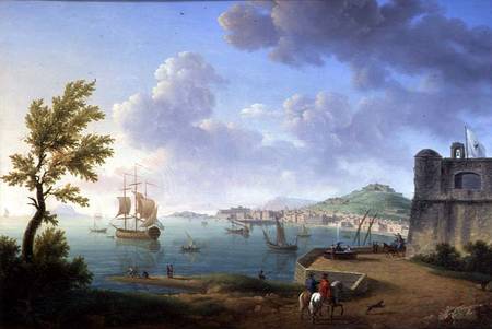 View of Naples from the Castel dell'Ovo to Mergellina from Pierre Joseph Petit