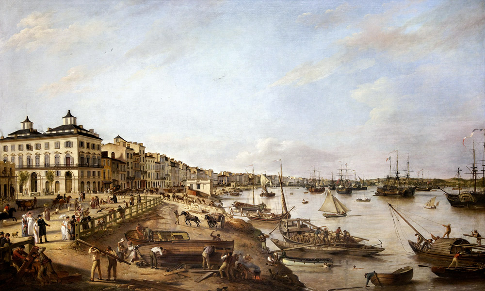 View of part of the port and the docks of Bordeaux, known as the Chartrons and Bacalan from Pierre Lacour